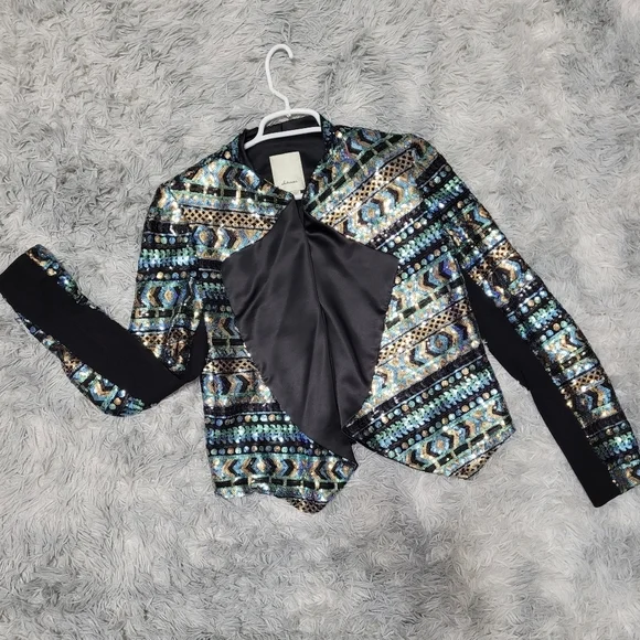 Anthropologie “elevenses” Glam Sequin Open Blazer, Size S, Brand New - Picture 2 of 5